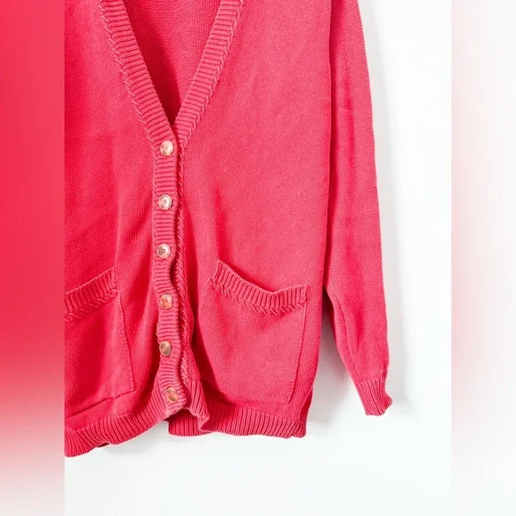 Vintage Liz Sport Red Cardigan Sweater - Picture 4 of 6